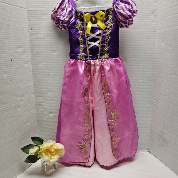 Girls Dress Up Pink Purple Gold Brooch Pin Bow Bibei Beiniu Costume Princess 120 - Picture 1 of 16